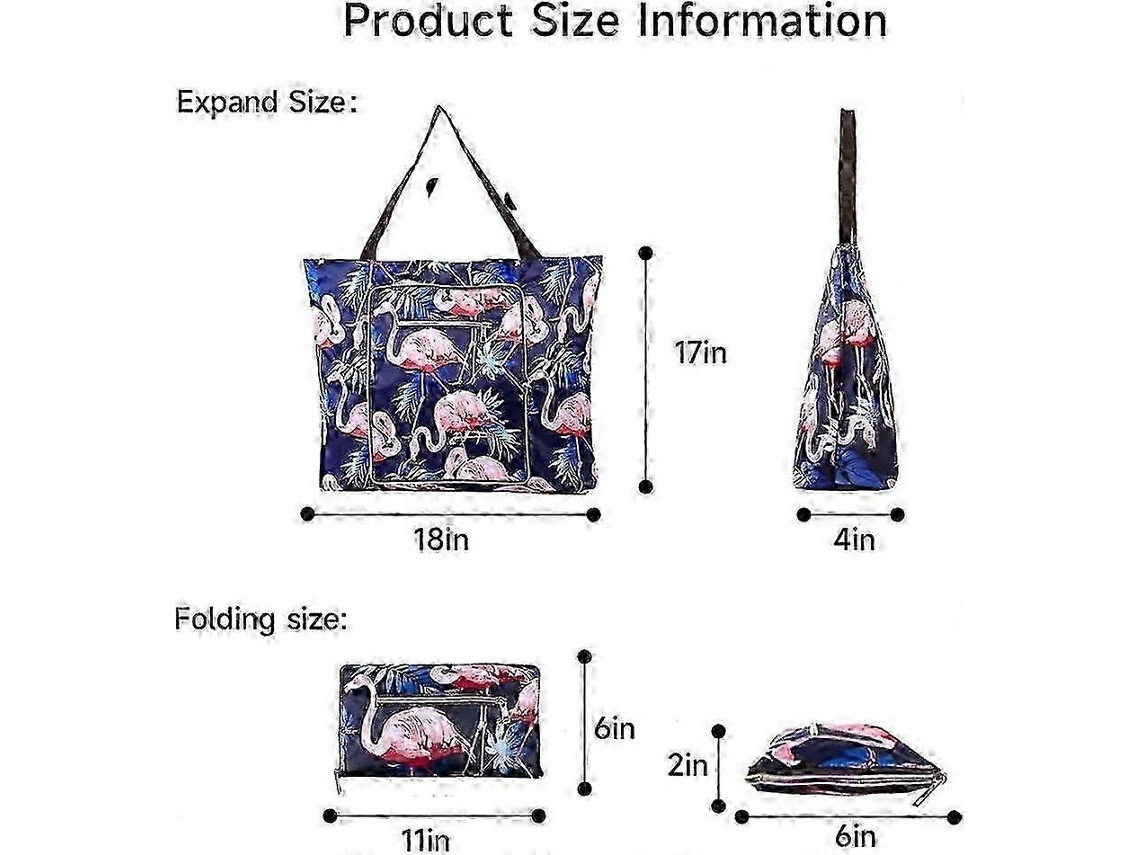 Bolsa De Praia Dobrável Grande Com Zíper, À Prova De Areia, Ideal Para Mulheres, Perfeita Para Viagens E Compras. Estampa De Flamingo Azul (2025).