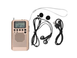 Rádio Digital Portátil De Bolso Am/fm 2 Bandas Com Tela Lcd E Fones De Ouvido