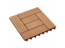Vidaxl Telha De Deck 11 Unid. Teca 30 X 30 Cm Wpc