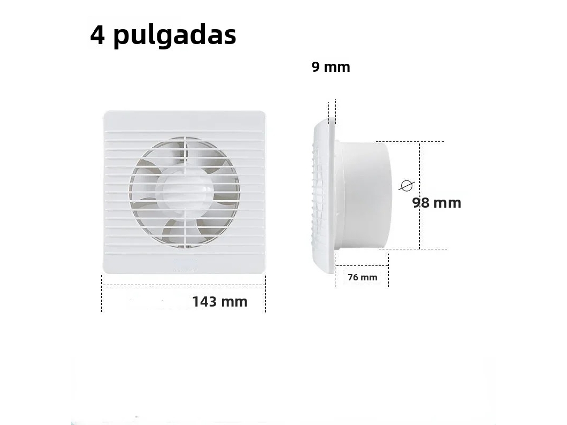 Ventilador De Exaustão Para Banheiro Potente E Silencioso (4 Polegadas)