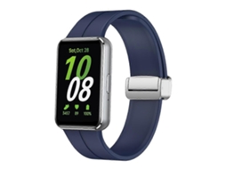 Pulseira De Silicone Prateada Com Fecho Magnético Dobrável Para Samsung Galaxy Fit 3