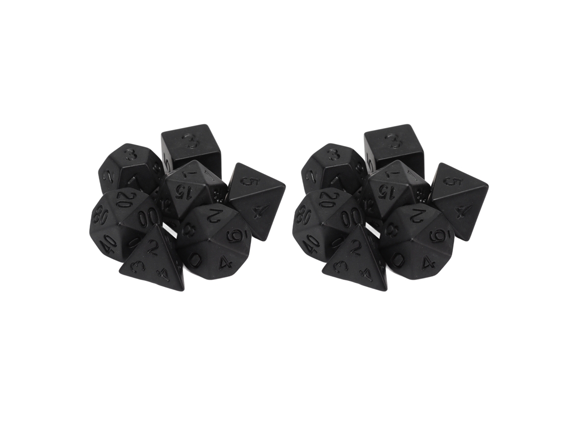 Business conjunto de 14 Dados Poliédricos de Plástico Preto Antioxidante para Jogo de Tabuleiro e Quebra cabeça | S/MARCA