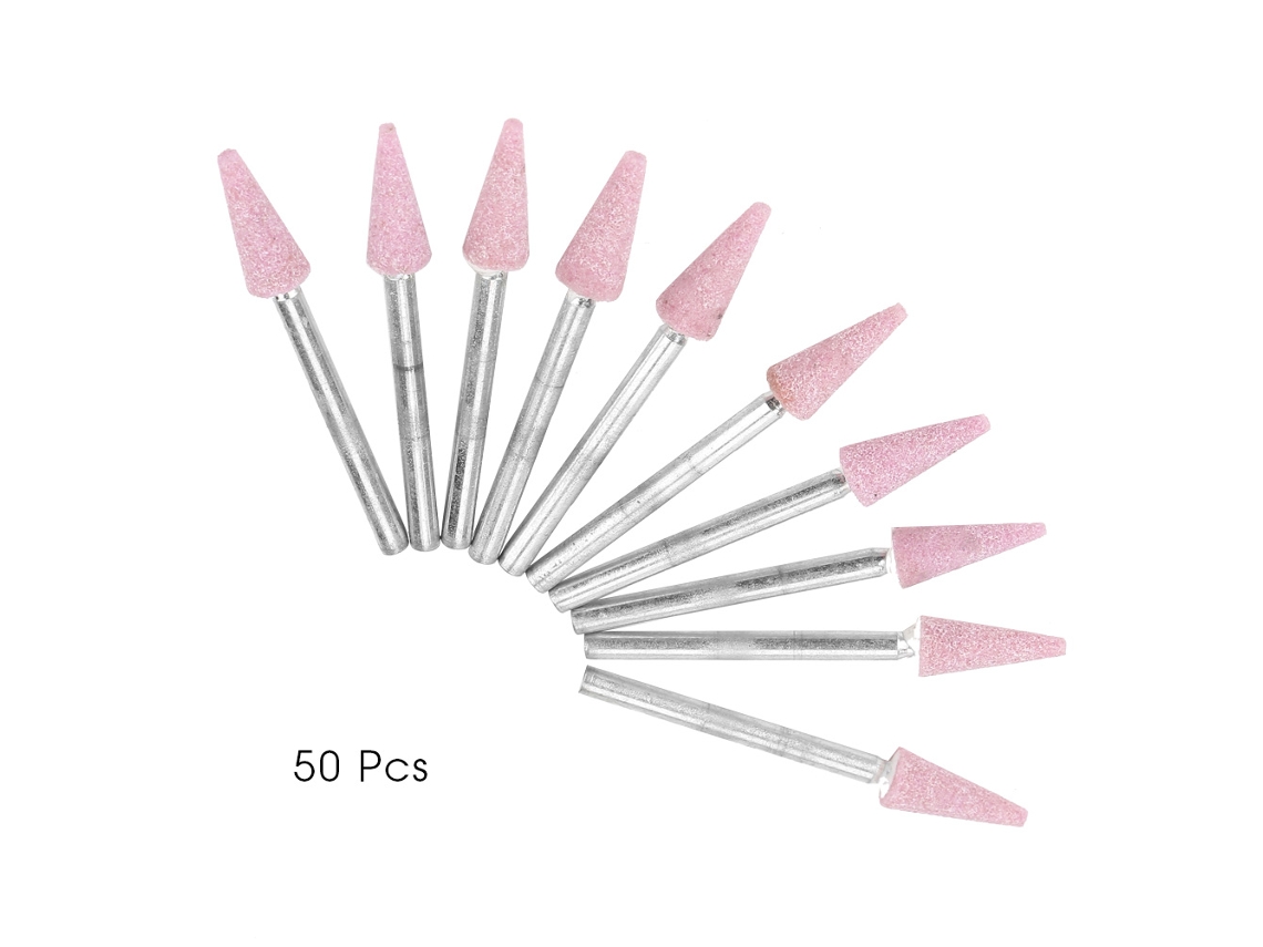 50 Peças De Cabeças De Lixa Cerâmica Cônica Para Ferramenta Rotatória (3*8mm)