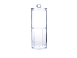 VYLARA Pote De Acrílico Transparente Para Farmácia, Dispensador De Cotonetes Durável E Transparente Para Uso Multiuso, Evita Poeira E Umidade, Economiza Espa