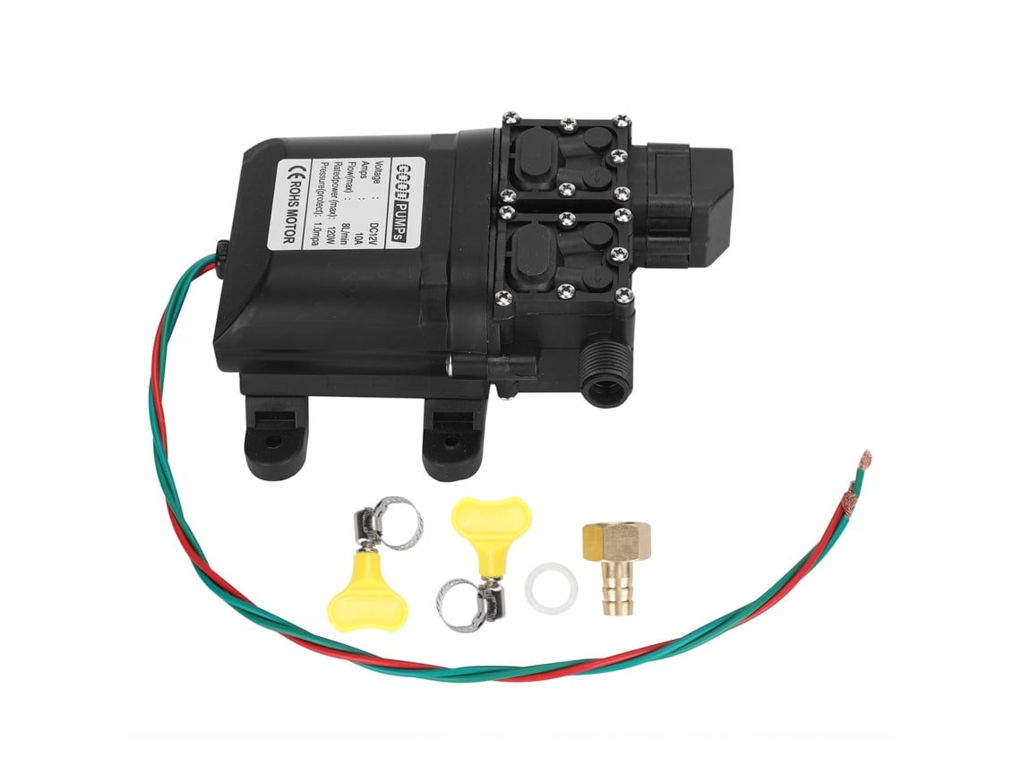 Bomba de Alta Pressão Difusão 12v 120w 8l/min com Conector de Cobre para Jardim e Agricultura S/MARCA