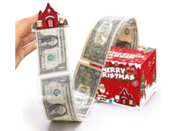 Cofre De Natal, Caixa De Oferta Com Dinheiro E 50 Sacos Transparentes Para A Família E Amigos Aeuzwr