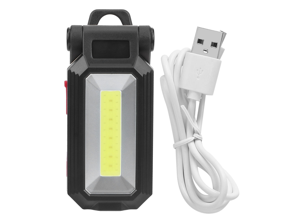 Lâmpada de Trabalho Led Cob Mini Plegável com Imã Gancho USB Recarregável W560 S/MARCA