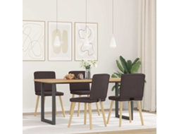 Vidaxl Cadeiras De Jantar 4 Pcs Tecido Castanho-escuro