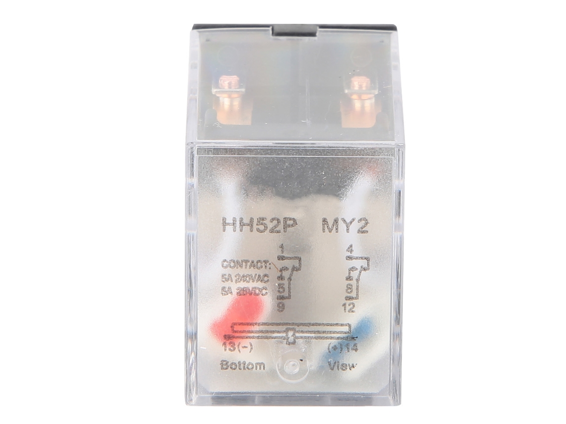 Relé Intermedio Electromagnético Hh52p 220vac 5a 8 Pines Dpdt