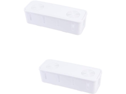 Conjunto De 2 Caixas Organizadoras Brancas Para Cabos E Plugues, Ideais Para...