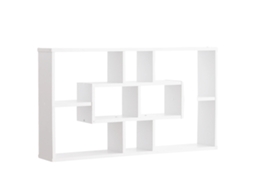 Prateleira De Parede, 8 Prateleiras De Madeira, Design Estiloso, Branco