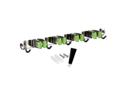 Suporte de parede para escova e vassoura, aço inox com clips | S/MARCA
