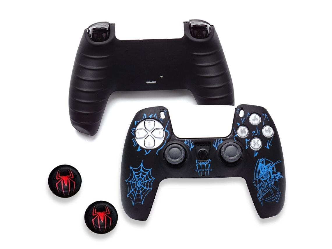 Capa Comando Para Ps5 Capa De Silicone Antiderrapante Para Controle De Videogame Com Capa Para Joystick (blue Spider) Cuich