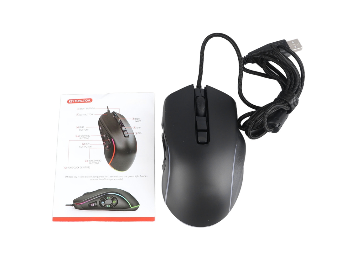 Rato Com Fio (iluminação Rgb De 10 Teclas)