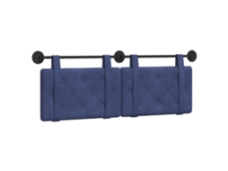 Conjunto 1 Cabeceira Suspensa Vidaxl Azul Veludo (150 X 55 X 5 Cm)