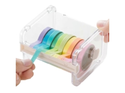 Dispensador De Fita Adesiva Com Grande Capacidade Para Rolos, Bordas Serrilhadas Seguras Para Uso Em Mesas De Escritório E Para Cortar Adesivos.