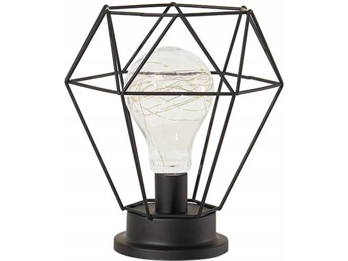 Candeeiro de Mesa Decorativo HSLA Retro LED (Preto - Ferro)