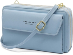 Mala Crossbody Para Telemóvel Com Alça - Carteira Com 12 Ranhuras Para Cartão - Azul