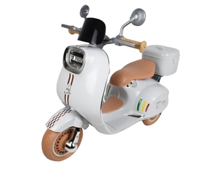 TWINLY Moto Elétrica Infantil Scootly Moto Infantil com Controle Remoto Carregador e Bateria 6V Até 40Min Pedal Acelerador Porta-Malas Usb