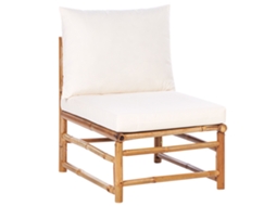 Sillón Modular De Jardín Beliani Cerreto De Bambú Blanco 55x67x80