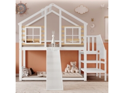 Beliche de Madeira BTFORUS 90x200 cm com Grades de Proteção e Design Infantil