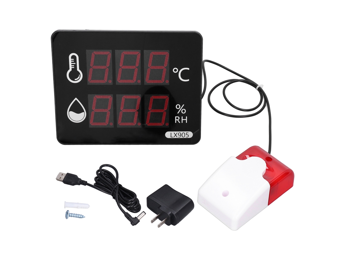 Termômetro Higrômetro Digital Led Medidor de Temperatura e Umidade 100‑240v