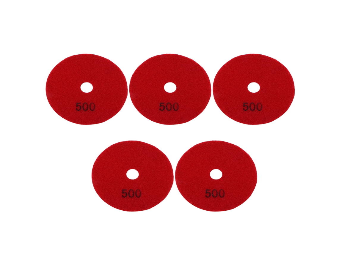 Kit De 5 Discos De Polimento De Diamante Úmido De 4 Polegadas E 500 Grits Para Mármore, Granito E Cerâmica