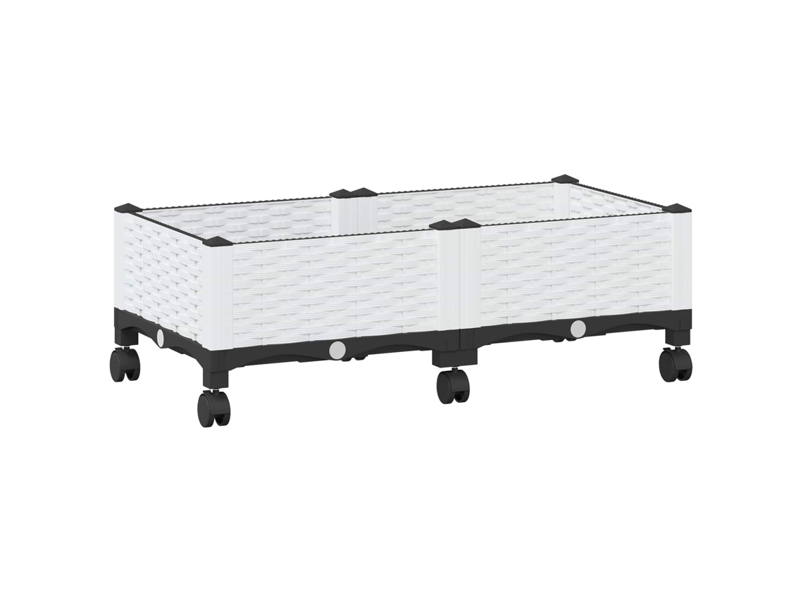 Conjunto 1 Vaso De Jardim Vidaxl Branco Polipropileno (80 X 40 X 33 Cm)