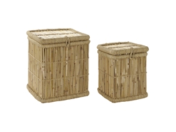 Conjunto de 2 Cestos de Corda de Bambu Natural, 46x46x55cm ALEXANDRA HOUSE LIVING