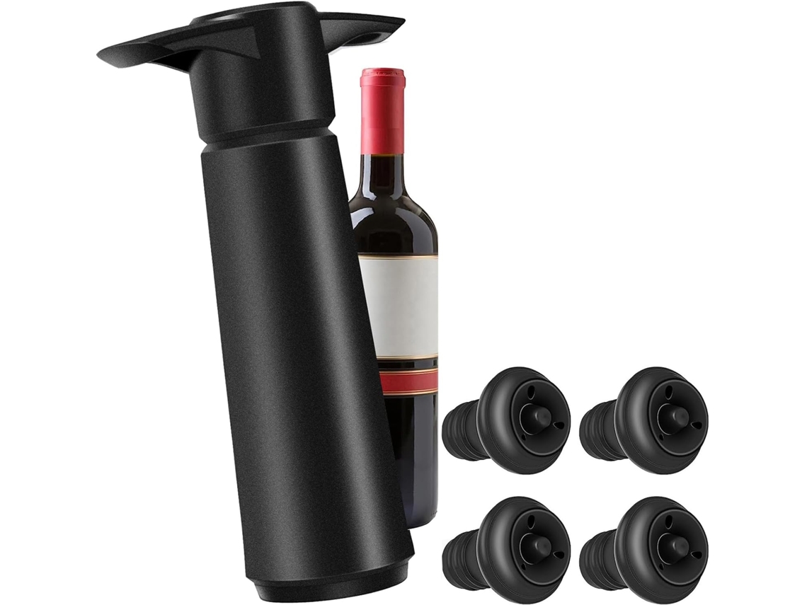 Conservador De Vinho Com 4 Rolhas A Vácuo, Para Vinho Reutilizável Para Manter O Vinho Fresco (1 Conservador De Vinho