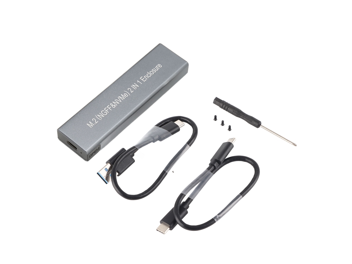 Enclosure Para Ssd M.2 Nvme Sata Com Protocolo Duplo, Caso Móvel De Ligação C Em Ligação C, Adaptador Leitor