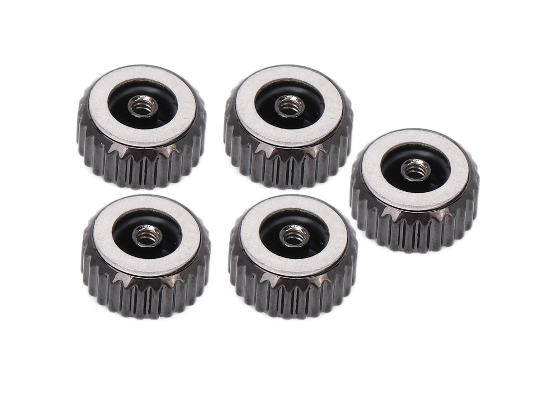 5 Peças Corona Reloj Acero Peças De Reposição Acessórios 4.5mm Preto