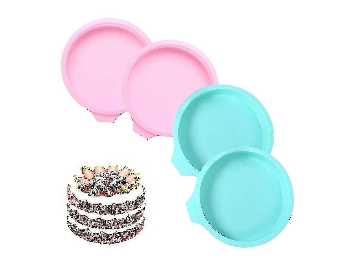 Conjunto De 4 Formas De Bolo Em Camadas, 8 Polegadas, Forma Redonda De Silicone Para Bolo Arco-íris