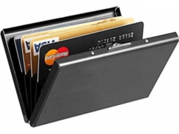 Porta Cartões Em Aço Inoxidável Porta Cartões De Crédito Estojo Metálico Em Aço Inoxidável Carteira Proteção Rfid Preto Oem