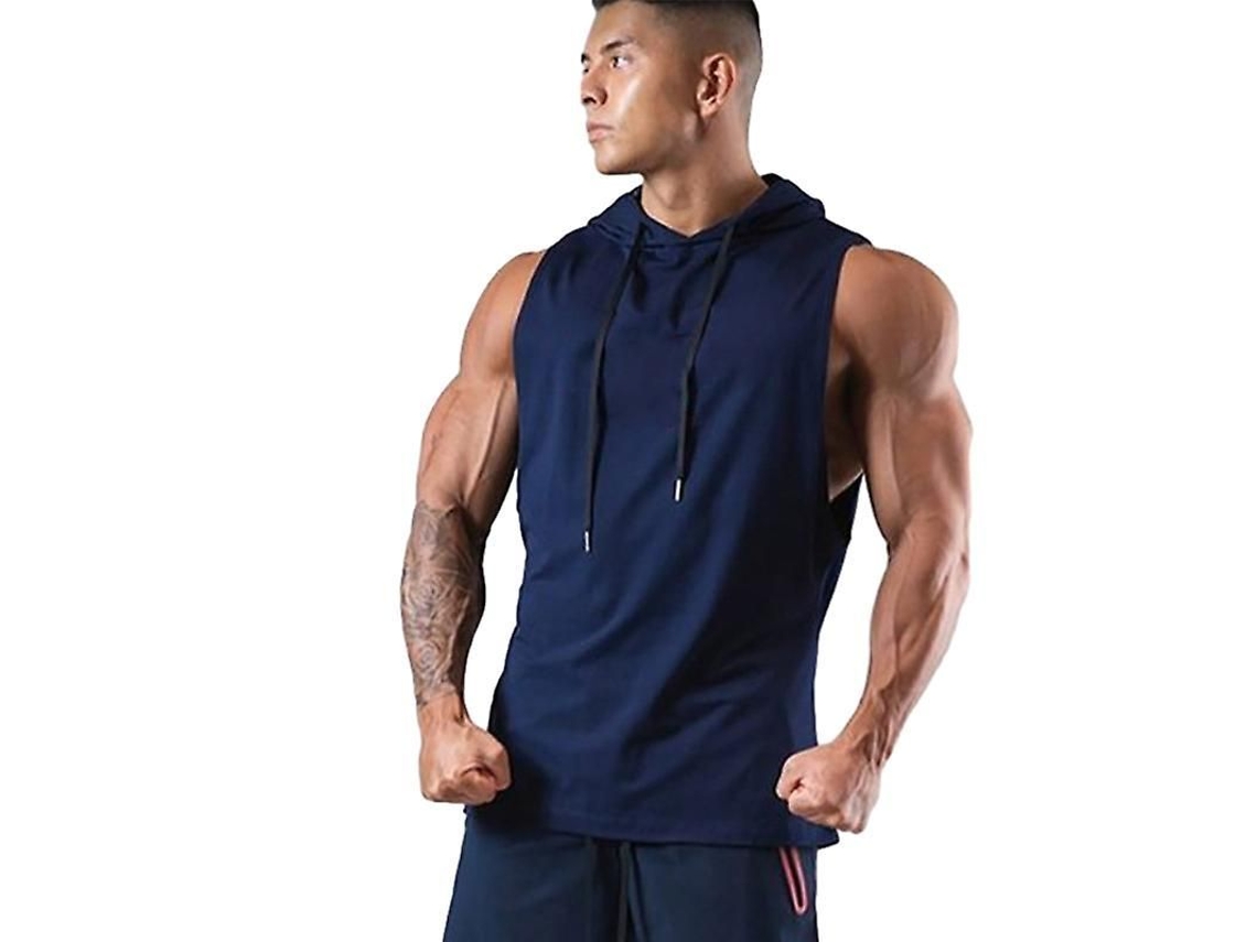 2026 camiseta Sem Mangas com Capuz para Homem, Esportiva e Transpirable, Ideal para Academia, Treinamento e Exercício Físico