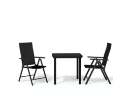 Maison Exclusive - 3 Pcs Conjunto De Jantar Para Jardim Preto