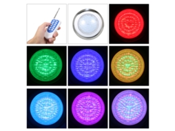 Lâmpada Led Rgb Piscina 18w 12v Ip68 Controle Remoto