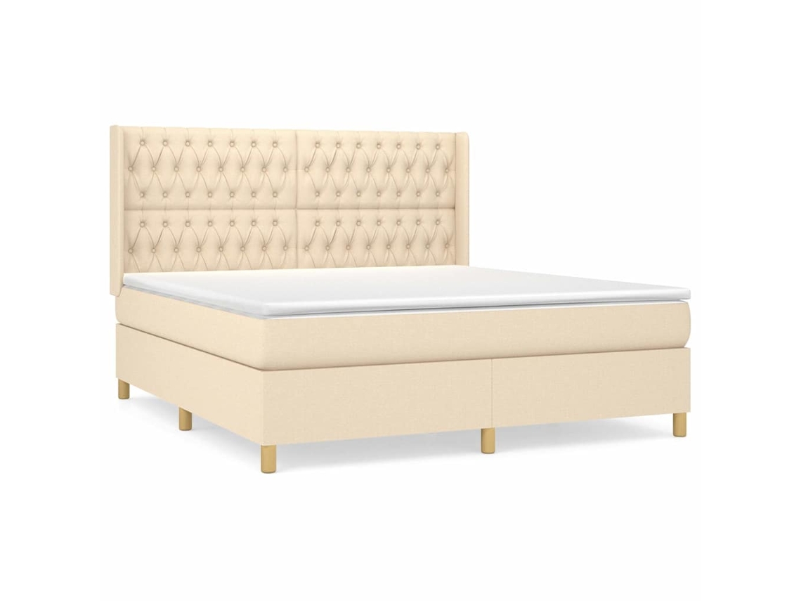 Box Spring Bed, Box Spring Beds Vidaxl Creme Tecido (180 X 200 Cm)