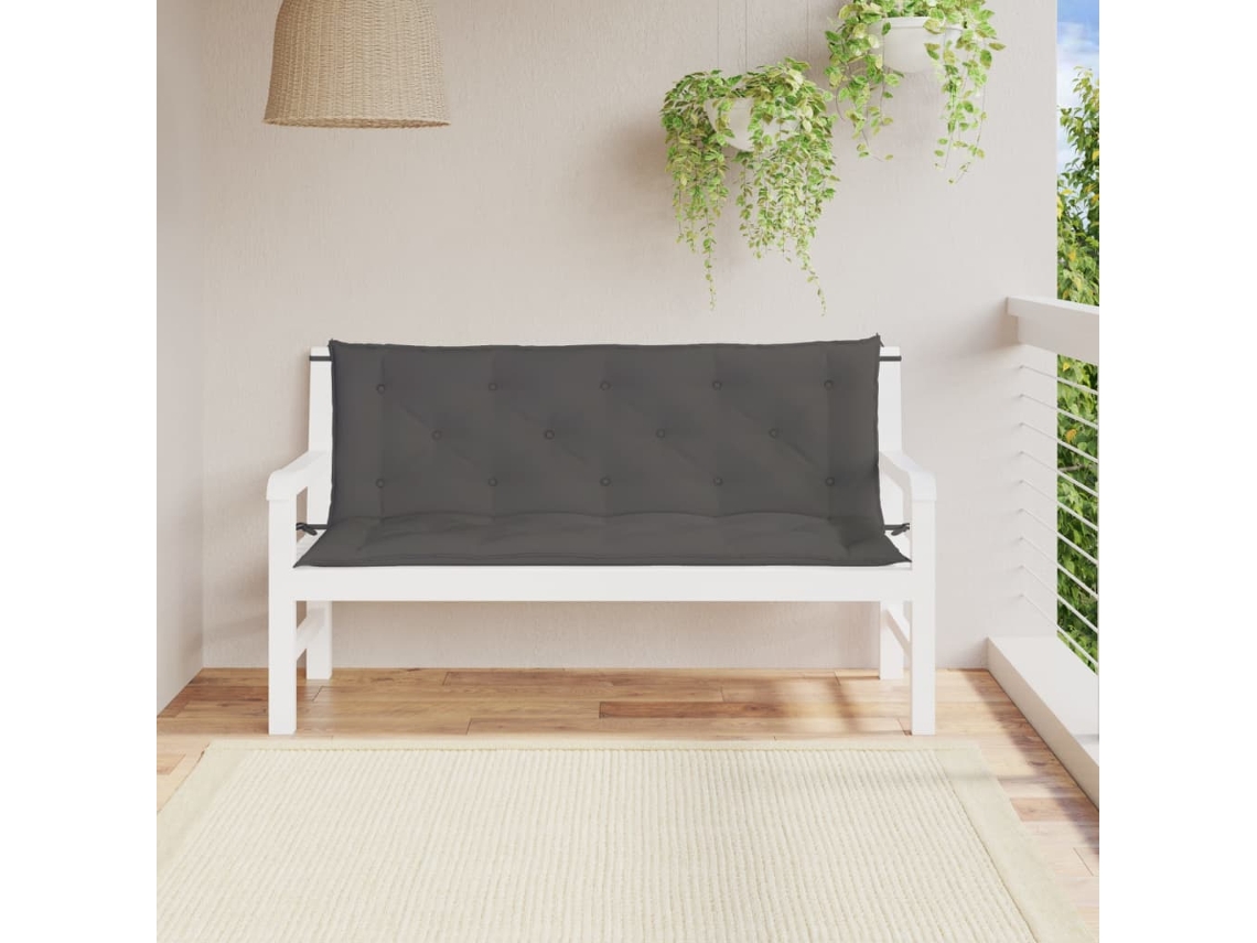 Vidaxl Almofadões Banco Jardim 2pcs 150x50x7cm Tecido Oxford Antracite