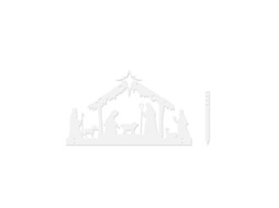 Estátua de Natal Jesus Birth em Ferro 30x19cm LAXISCREED