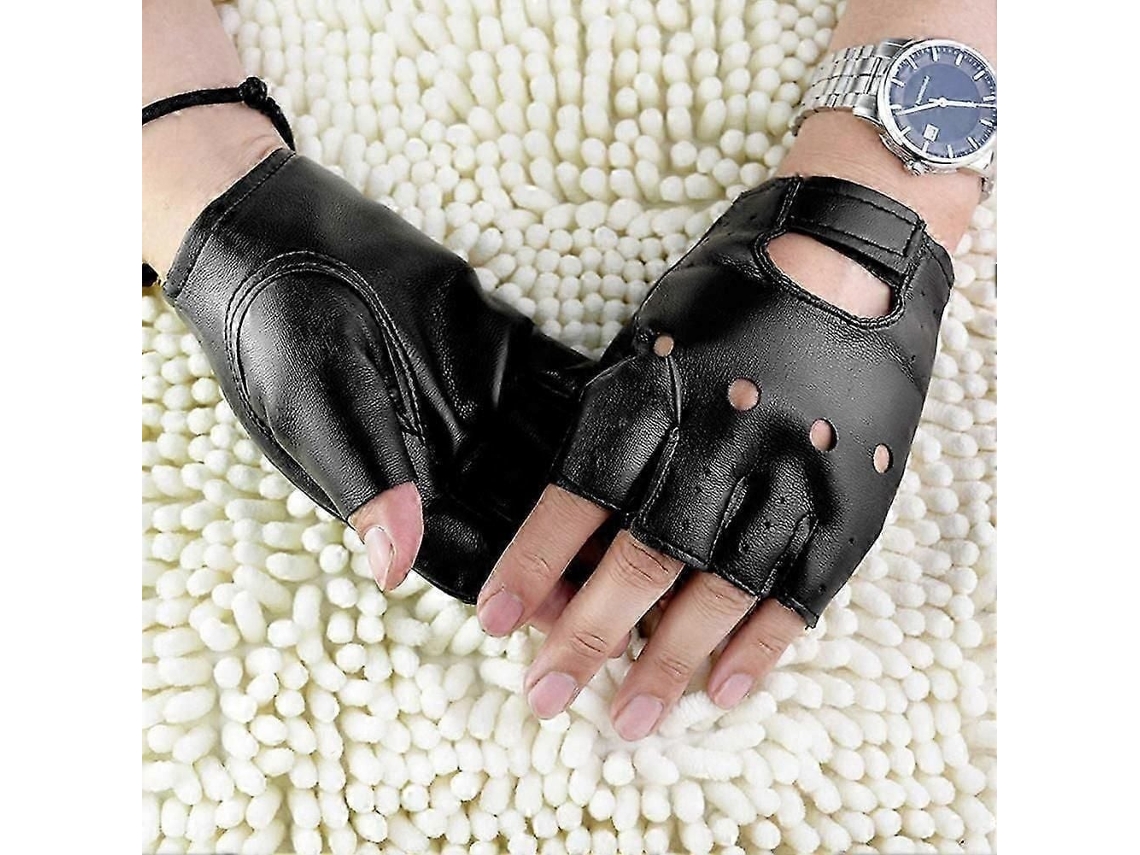 Luvas Sem Dedos, Para Halloween E Baile E Treino, Aquecimento De Mãos E Pulsos, Em Couro Artificial - Elysve