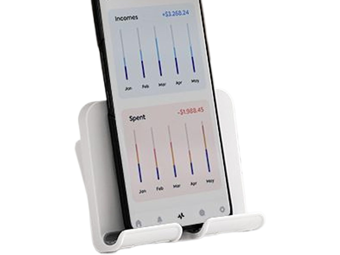 Suporte De Parede Para Celular Tablet Com Altura Ajustável E Função Fixação Presilha Smartphone Em Abs, Silicone, Pc E