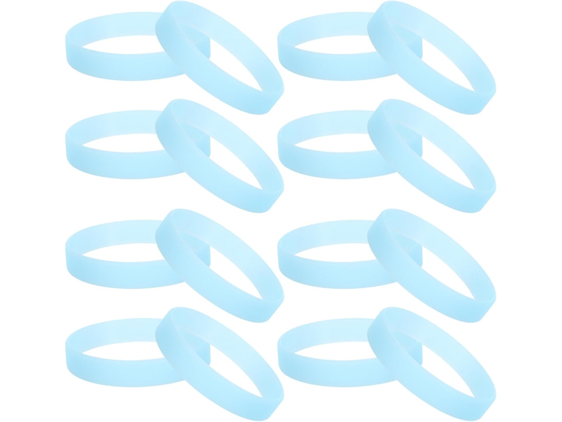 Conjunto De 40 Pulseiras Esportivas Silicone Fluorescente, Tamanho Único, Azul Claro, À Prova D Água E Elásticas Para