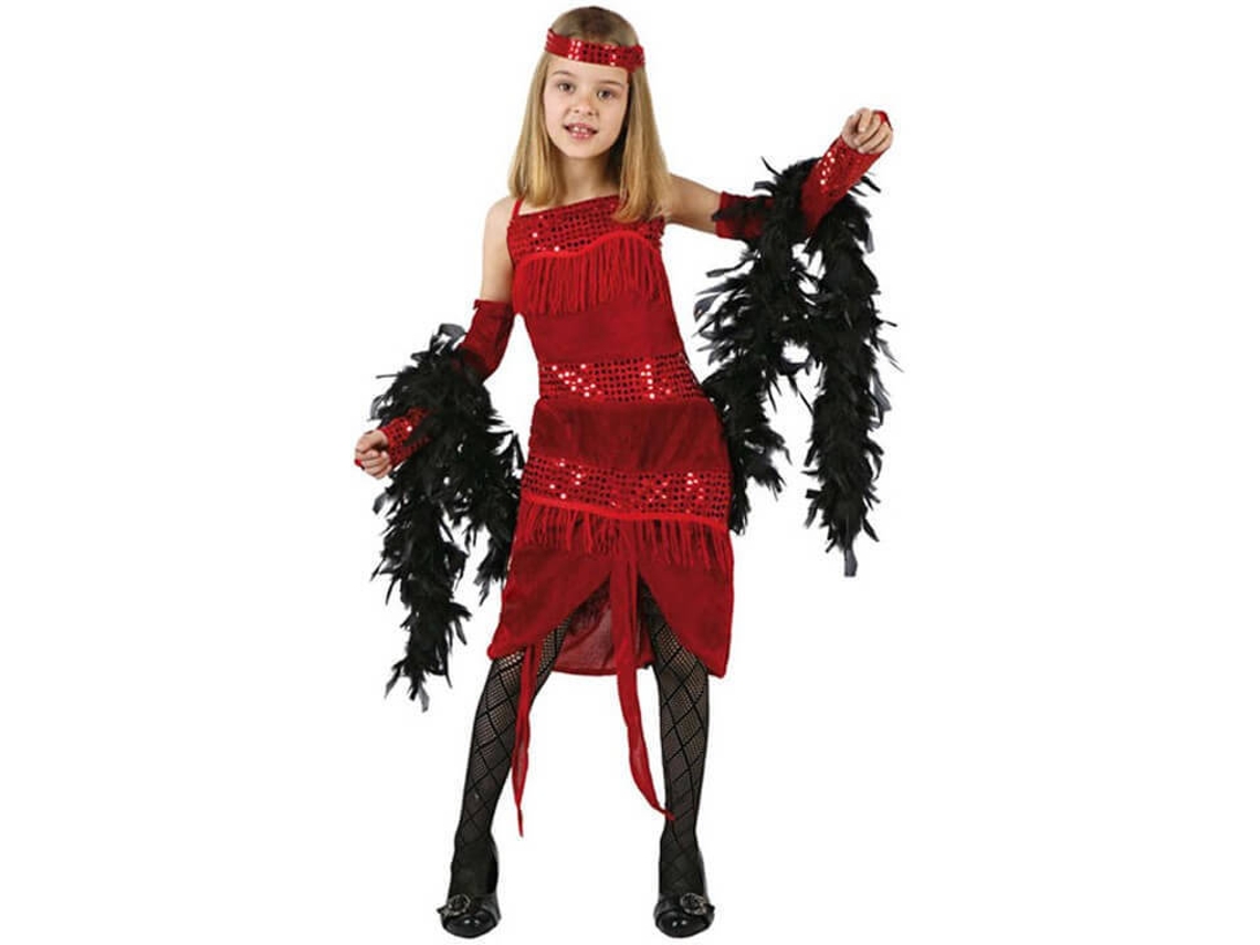 Fato de Menina DISFRAZZES Charleston Vermelho (Tam: 3 a 4 anos)