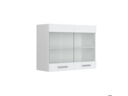 Armário alto com porta de vidro VICCO R-Line Branco Brilhante 80 cm
