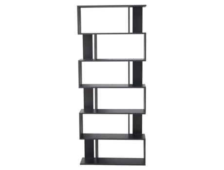 Estante de Livros REBECCA MOBILI Anemone Preto 190X60X24 Cm