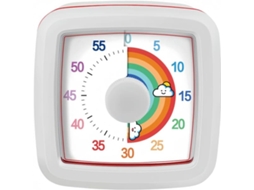 Temporizador Visual Com Contagem Regressiva, Intervalo 60 Minutos, Acabamento Branco, Para Cozinha, Confeitaria E Gestão Diária Do Tempo