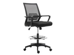 Cadeira Ergonômica CHEZMOI de escritório com ajuste de altura, base giratória, malha respirável, 64x59x104/124 cm, preta