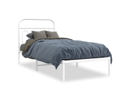 Estrutura de Cama com Cabeceira Metal Branco MAISON EXCLUSIVE 80x200 cm