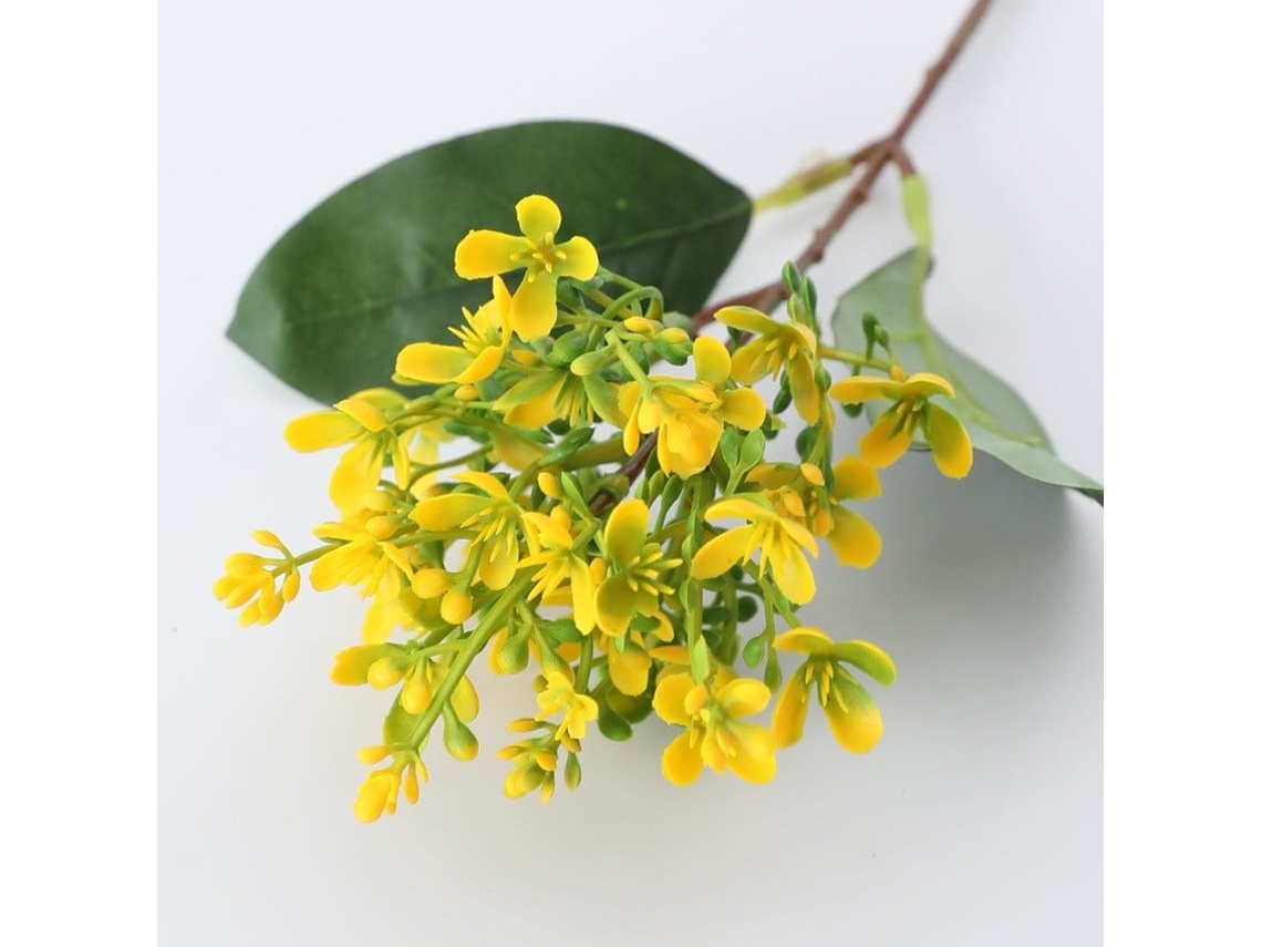 2 Ramos Artificiais de Forsythia Amarela, Arranjo Floral para Decoração de Casa BRILVIBERA